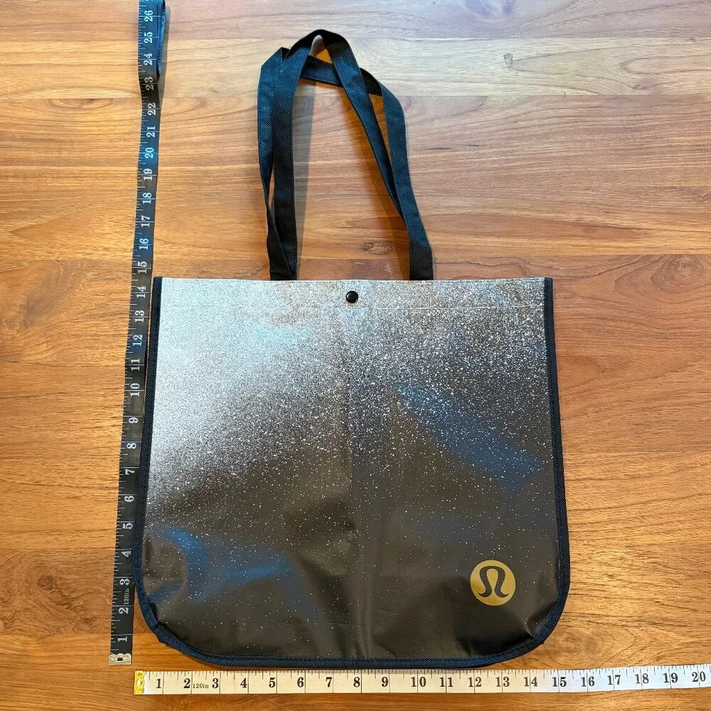 Lululemon‎ Black and White Speckle Large ReusableTote Bag